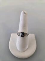 Silver Toned Fashion Rings Set &ndash; Gemstone Accents & Patterned Wide Band &ndash; Modern Designs - 4