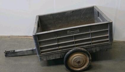 Rubbermaid Heavy-Duty Utility Dump Cart Trailer, 16 cu ft, 1,200 lb Capacity, Pin Hitch, 2 Pneumatic Wheels