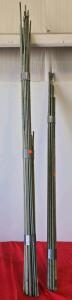 Lot of 22 Galvanized Steel Threaded Rods, 1/2" x 8 ft and 6 ft, 13 TPI, Construction Grade