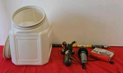 Coleman 5-Piece Aluminum Mess Kit, Power Lock 2'-4' Pole, Angle Grinder, Trailer Hitch, Storage Bin