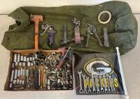 Mixed Hand Tool Set, Pittsburgh & Husky Wrenches, Sockets, Tools, Military Duffel Bag, 80+ pcs