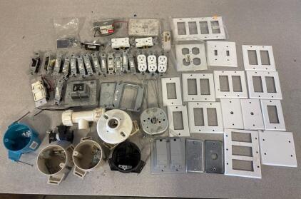 Lot of electrical hardware and wall plates