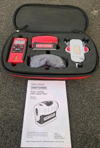 Craftsman 4-in-1 Laser Level with Laser Trac, Model 320.48251, Manual & Accessories, Carry Case (Unable to test, no batteries)