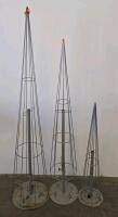 Set of 3 Wire Cone Display Racks & Ornate Metal Easel &ndash; Steel, 72/54/36 in Racks, 70 in Easel - 4