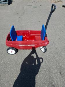 Radio Flyer Pathfinder Wagon, Red Plastic, 2 Seats, 200 lb Capacity, Cup Holders, Model 2700