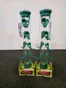 Kaytee Songbird Perch Tube Feeders, 6 Ports, Angled Perches, 1.75 Qt Capacity