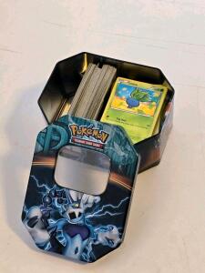 Large Pok&eacute;mon Trading Card Lot ~200+ Cards, Includes EX, Holos, Rares, Collector Tin