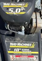 Yard Machines 18" Walk-Behind String Trimmer, 5.0 HP Tecumseh Engine, Model 25A-203L729 (Pull String Needs Some Repair Unable to Test For Compression) - 2