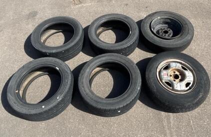 Set of 6 P195/75R14 Tires &ndash; Ameri*Star XL4 & Cordovan Jet Star 120, Steel Rims, All-Season