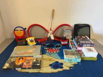 Vintage Sony Cassette Player *untested needs batteries*, Jane Austen VHS Set, Puzzles, Minecraft Mug and More
