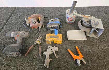 Porter Cable Drill, Chicago Elec Jigsaw, BMW ECU, DeWalt Case, Winch & Tool Lot Mixed