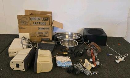 Vintage Electronics and Hardware Lot: Premier Speakers, Brunton Stove, PhoneMate 900 APC Back-UPS CS 350 - 350 VA/210 W UPS with 6 Outlets and Data Line Protection
