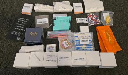 Assorted Fashion Accessories Lot: Bracelets, Watch Bands, Lip Gloss, Keychains, Temporary Tattoos