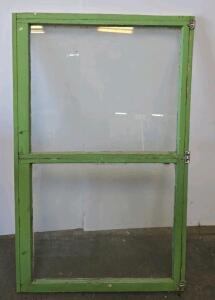 Vintage Wooden Double Hung Sash Windows &ndash; Single Pane, Painted Finish, Approx. 32"x50"