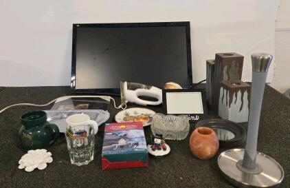 17-Piece Home Decor & Appliance Mixed Lot &ndash; Monitor, Steamer, Adams Holiday Clips, Kitchenware