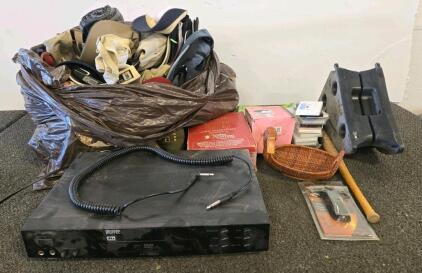 Large Lot of 20 Assorted Baseball Caps Arizona State Nike + Misc DVD Player, Cassette Tapes, Tools