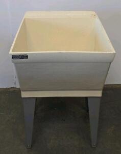 Mustee Utility Sink with Freestanding Metal Legs, Single Basin, Structural Thermoplastic, 23"x23"x34"
