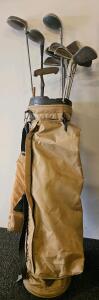 Vintage "The Open II USA Model" Golf Club Set with Canvas Carry Bag
