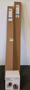 BlastHome Signature Curtain Rod Sets, 15ft Brushed Nickel & 8ft Gunmetal, 1 1/4" Diameter