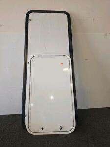 RV/Motorhome Exterior Access Doors &ndash; Gloss White, Keyed Locks, Approx. 36"x18" & 24"x18"