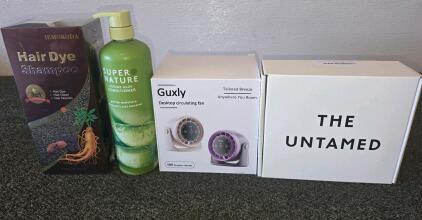 Personal Care & Appliance Bundle: IEMOKODA Shampoo, Super Nature Conditioner, Guodhu Fan, Untamed Skincare Set