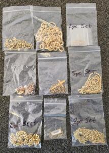 Bulk Assorted Gold-Tone Jewelry Chains & Pendants Lot &ndash; Sets, Large Links, Cross, Faux Pearls