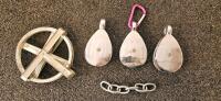 Assorted Rigging Hardware Lot: Pulleys, Shackles, Hooks, Turnbuckles, Snatch Blocks, Chain, Wire Rope Puller - 3