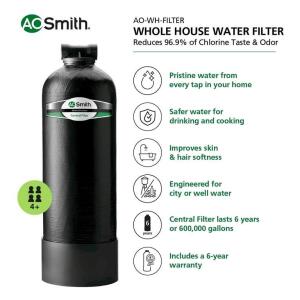 AO Smith AO-WH-FILTER Whole House Water Filter, 600,000 Gallon, 1" NPT, NSF/ANSI 42, 27" Height (I)