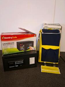 SentrySafe HL100ES Electronic Hotel Safe w/ Keys & Accessories + 3-in-1 Convertible Backpack