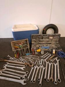 Large Mixed Mechanic Hand Tools Lot: GEDORE, PROTO, DEWALT, Slide Hammer, Igloo Cooler, 85+ pcs( shelf A)