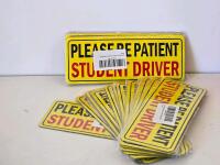 Automotive Lot: STP & Prestone Additives, Car Emblems, Decals, Door Sill Plates, Signs, Accessories - 2