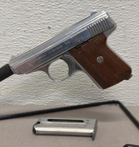 Jennings J-22 .22 LR Pistol, Chrome, Wood Grips, 2.5" Barrel, 6-Round Mag, SN 028130