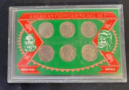 American Frontier Nickel Set - Buffalo (Indian Head) Nickel 6-Coin Collectible Set