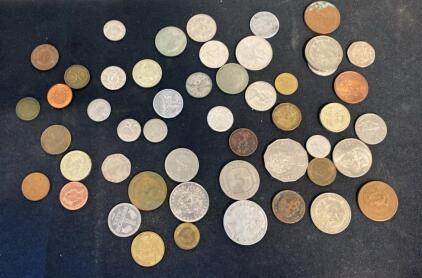 Mixed World Coin Lot: 45&ndash;55 Coins from 1890s&ndash;1990s, Multiple Countries & Denominations