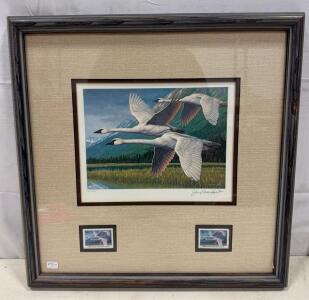1988 Alaska Waterfowl Conservation Stamp Print by James Beaudoin, Signed, Framed, Edition 6/5500