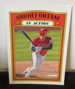 2021 Topps Heritage Shohei Ohtani In Action #246 Serial #47/99 Limited Edition 10&rdquo;x14&rdquo;