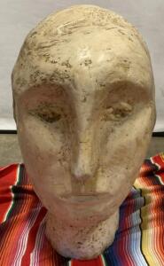 Large Plaster Human Head Bust Sculpture, 25" Modernist Style with Patina and Surface Wear- Plaster Sculpture by Pablo Picasso&rsquo;s Student Marie Therese Walter, Picassos Long Time Muse ( Unable to Verify )