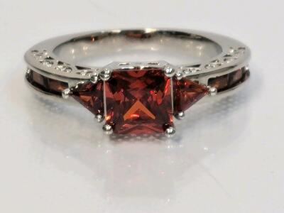 9-Stone Red Ruby Ring, Size 9