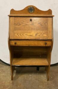 Antique Oak Drop Front Secretary Desk with Mirror, 39&rdquo;x21&rdquo;x11&rdquo; ( T2 )