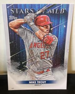 2022 Topps Stars of MLB Mike Trout #27 Limited Edition Parallel Card 26/99 Angels 10&rdquo;x14&rdquo;
