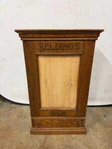 Antique Belding's Silk Oak Thread Display Cabinet, c.1910-1930, 28"H, Retail Countertop Model