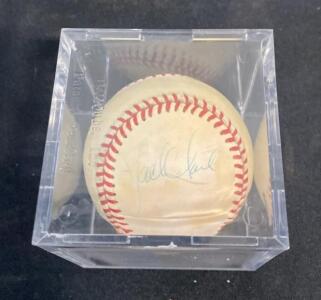 Jack Clark Signed Official National League Baseball, Rawlings, Bartlett Giamatti Era, Display Case ( Unable to Verify)