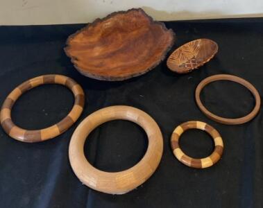 Handcrafted Wooden Bowls and Bangles Set &ndash; Unique Designs and Quality Craftsmanship