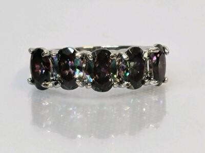 Mystic Rainbow Topaz 5-Stone Ring, Size 9