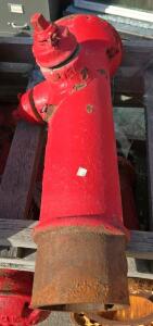 Dry Barrel Cast Iron Fire Hydrant, 6" Flanged Inlet, 2.5" Outlets, Heavy Rust, Red Paint