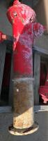 Dry Barrel Cast Iron Fire Hydrant, 6" Flanged Inlet, 2.5" Outlets, Heavy Rust, Red Paint - 2