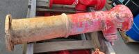 Dry Barrel Cast Iron Fire Hydrant, 6" Flanged Inlet, 2.5" Outlets, Heavy Rust, Red Paint - 3