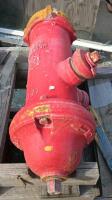 Dry Barrel Cast Iron Fire Hydrant, 6" Flanged Inlet, 2.5" Outlets, Heavy Rust, Red Paint