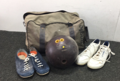 Bowling Ball, Shoes With Bowling Bag