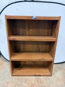 3-Shelf Medium Oak Bookcase, 40"x30"x12", Laminate Woodgrain, Fixed Shelves, Assembled